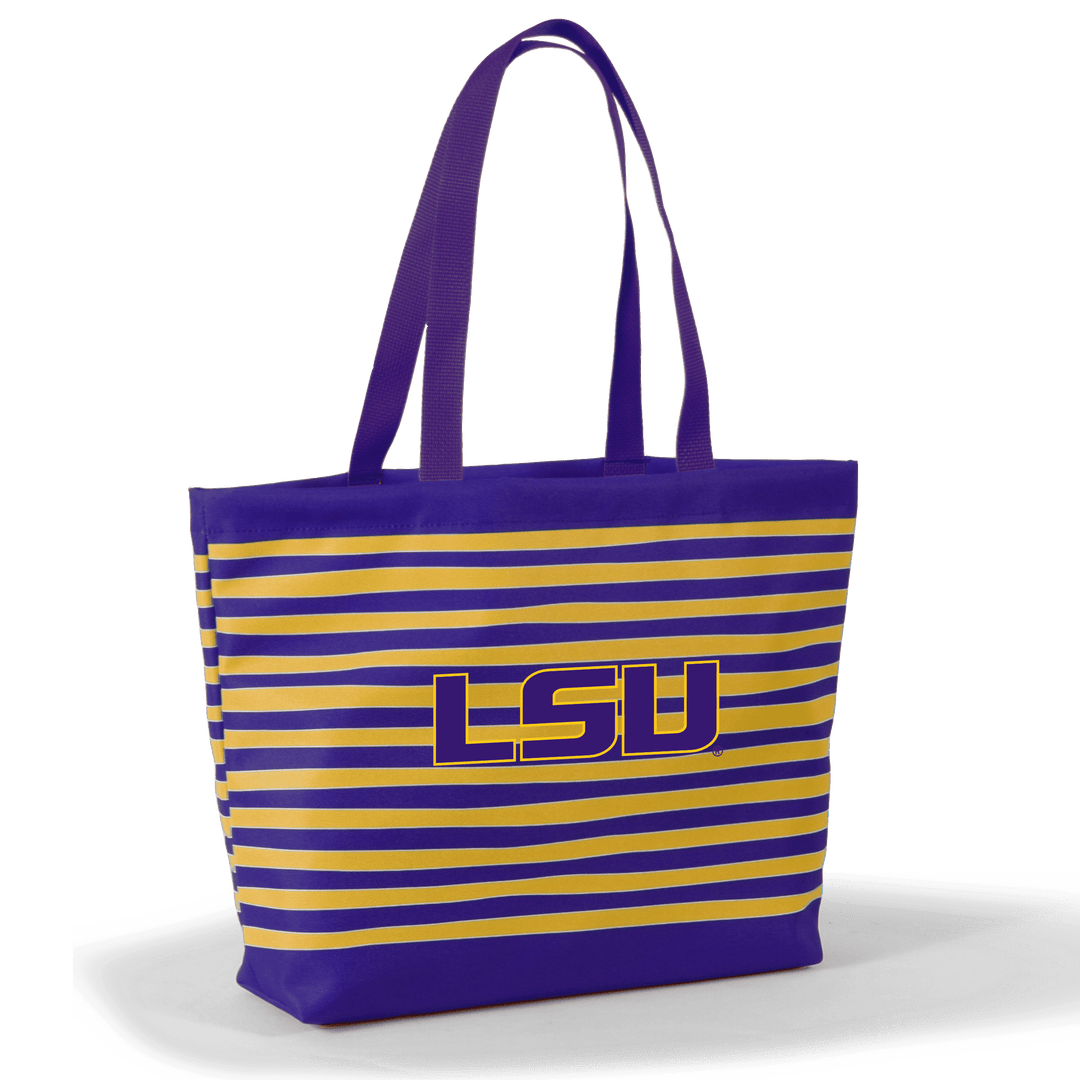 LSU Wavy Striped Tote - Premium tote bag from Desden - Just $25.95! Shop now at Pat's Monograms