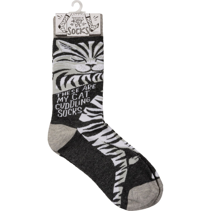 These Are My Cat Cuddling Socks - Premium Socks from Primitives by Kathy - Just $7.95! Shop now at Pat's Monograms