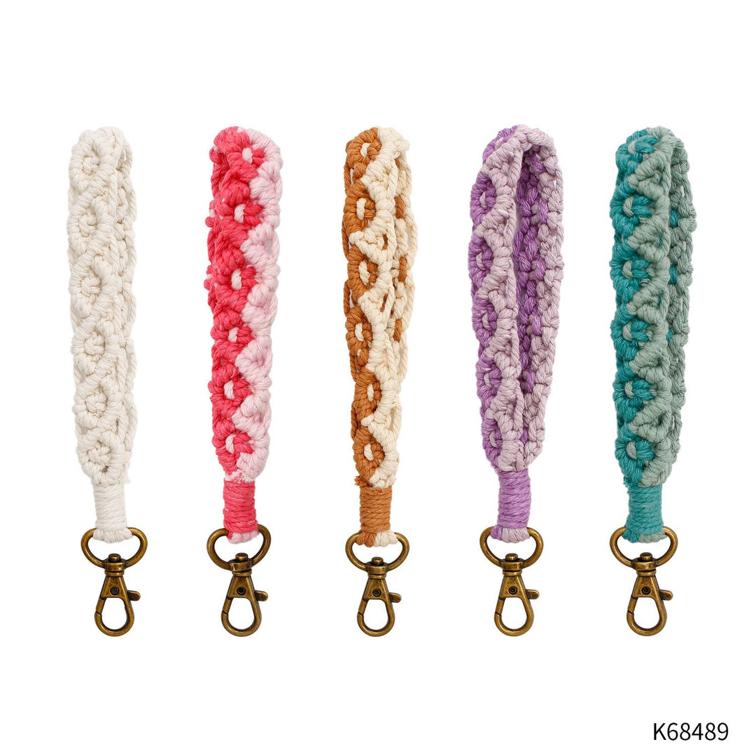 Macrame Two-Tone Braided Wristlet Keychain - Premium from Adorro - Just $9.0! Shop now at Pat's Monograms
