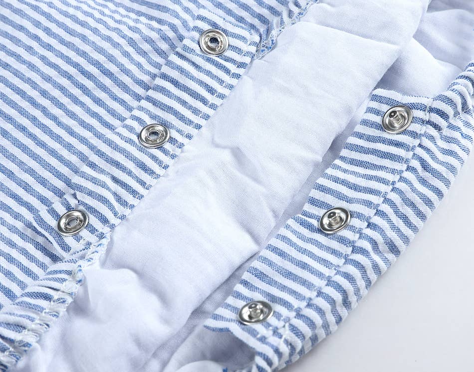 Dark Blue Seersucker Bubble Romper - Premium Baby & Toddler Outfits from Lil Cactus - Just $32.95! Shop now at Pat's Monograms