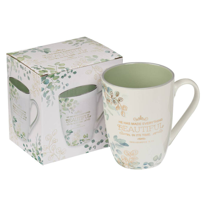 Beautiful in its Time Blue Floral Ceramic Mug - Ecclesiastes - Premium gift item from Christian Art Gifts - Just $9.95! Shop now at Pat's Monograms