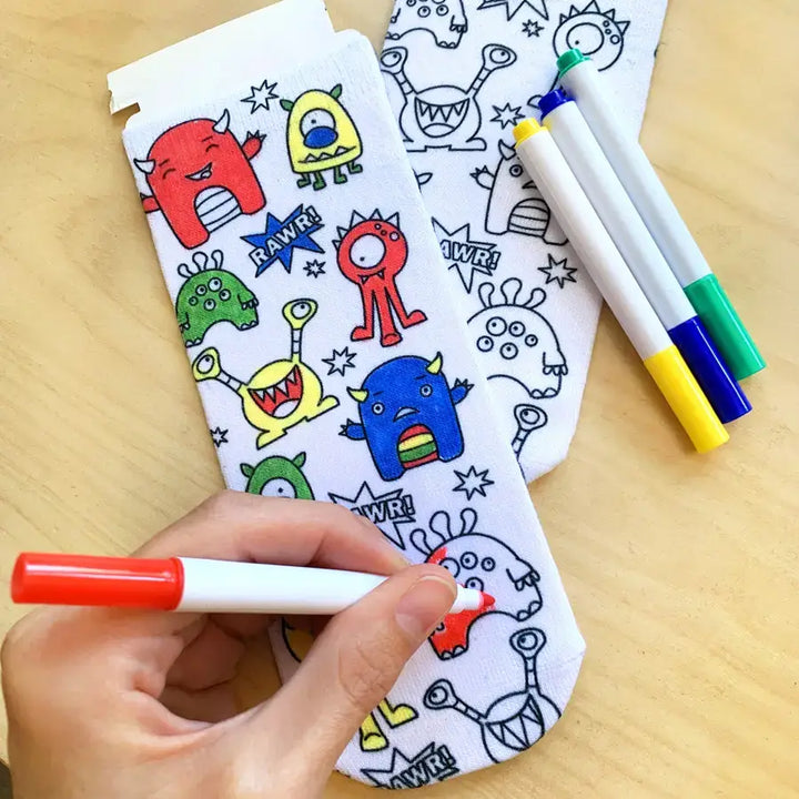 Ankle Socks - DIY Coloring Kit - Loveable Teddy Bears - Premium socks from Living Royal - Just $9.95! Shop now at Pat's Monograms