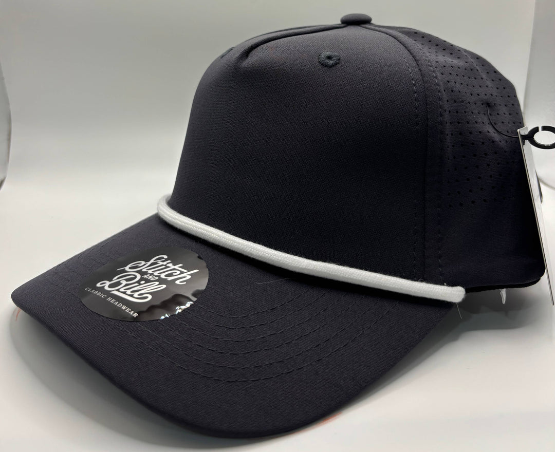 Performance 5 Panel Rope Baseball Cap Air Flow - Premium Headwear from Stitch and Bill - Just $10! Shop now at Pat's Monograms