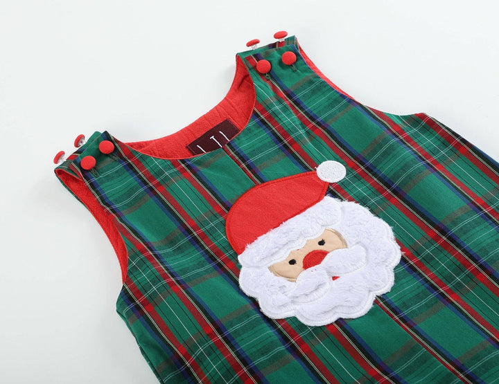 Christmas Green Gingham Santa Overalls - Premium Baby & Toddler Outfits from Lil Cactus - Just $35! Shop now at Pat's Monograms