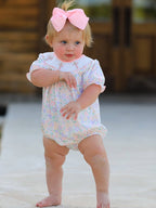 Spring Summer Cross Smocking Embroidery Colorful Romper - Premium Baby & Toddler Outfits from Rylee Faith Designs - Just $24.95! Shop now at Pat's Monograms