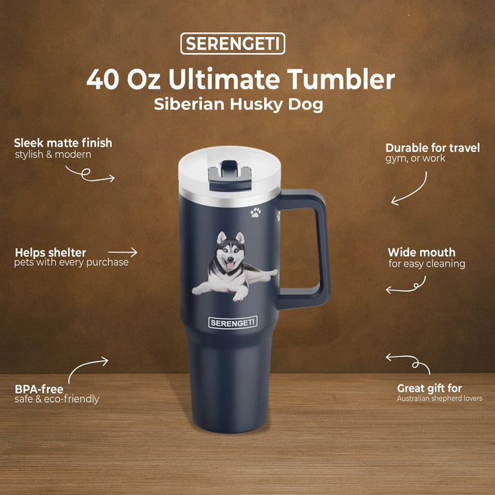 40oz Siberian Husky Tumbler - 3D Printed - Vacuum Insulated - Premium drinkware from E&S Pets - Just $34.95! Shop now at Pat's Monograms