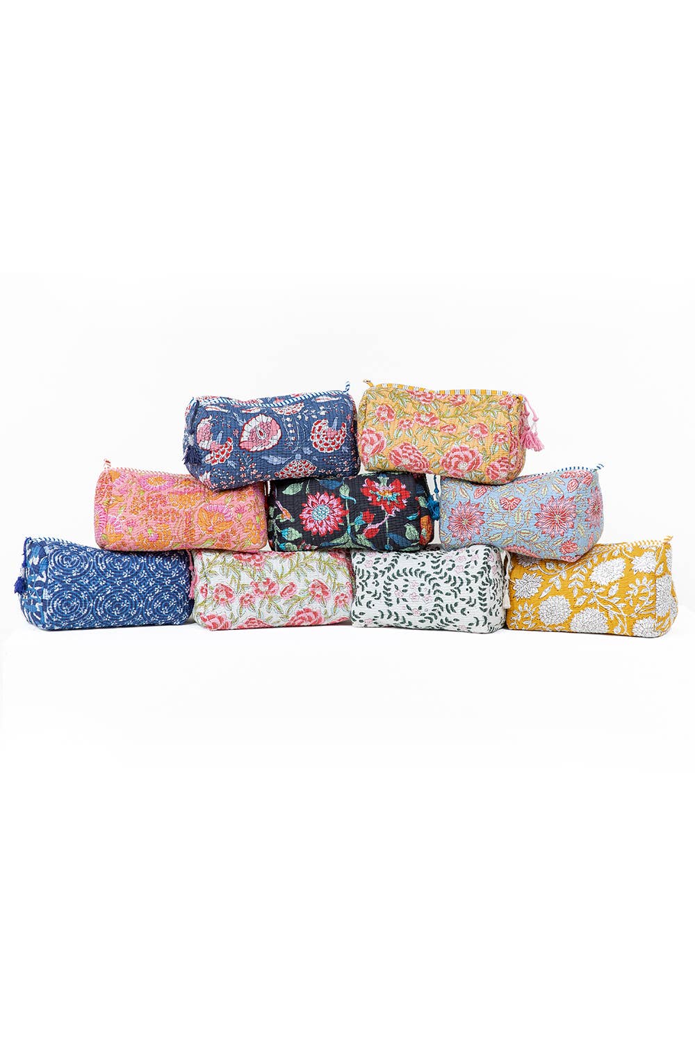 Black Floral print Quilted Cotton Toiletry Bag Set - Premium Cosmetic Bag from LA Soul - Just $42.95! Shop now at Pat's Monograms