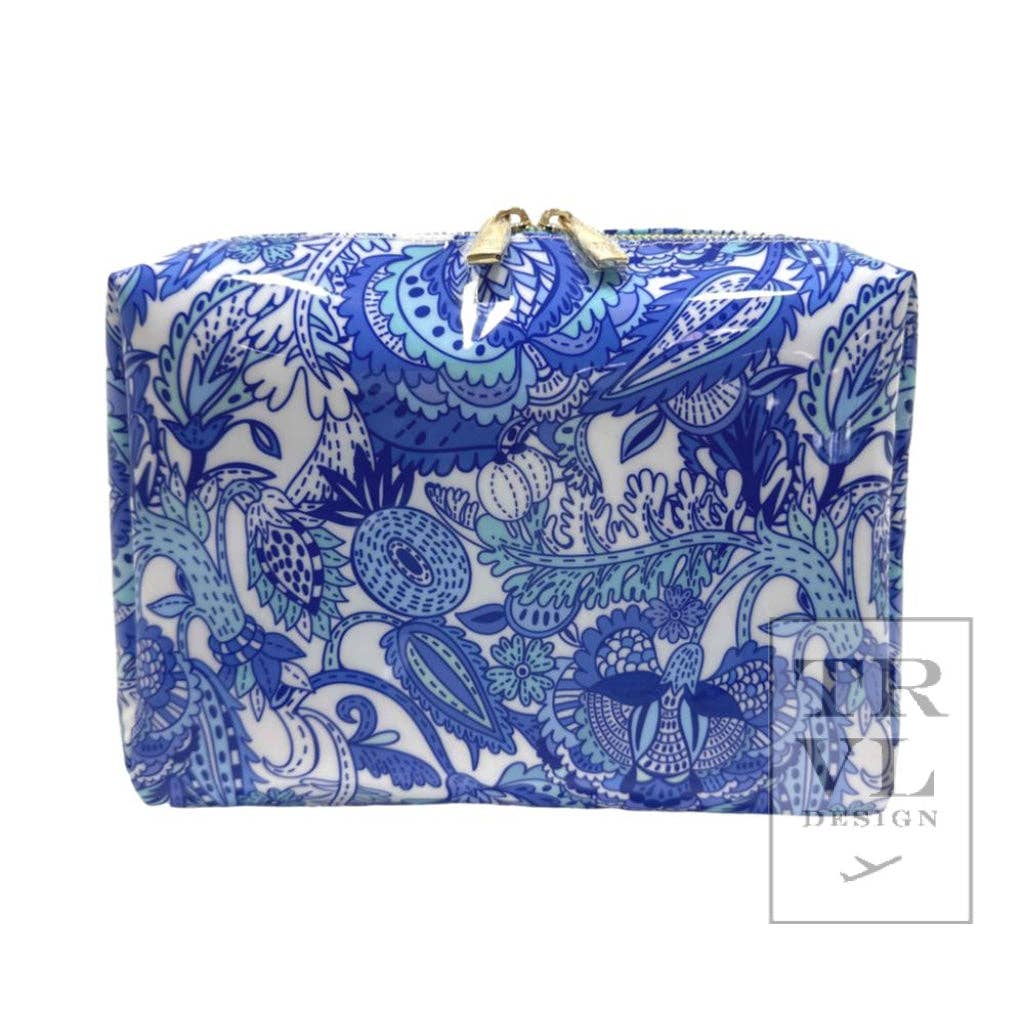 Luxe Gloss Double Zip Lg - Blue Paisley - Premium Cosmetic Bag from TRVL Design - Just $36! Shop now at Pat's Monograms