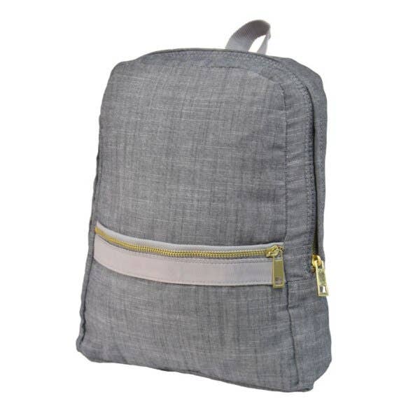 Grey Chambray Small Backpack - Premium  from Mint - Just $19.95! Shop now at Pat's Monograms