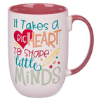 Mug Red Big Heart to Shape Minds - Premium  from Christian Art Gifts - Just $14.95! Shop now at Pat's Monograms