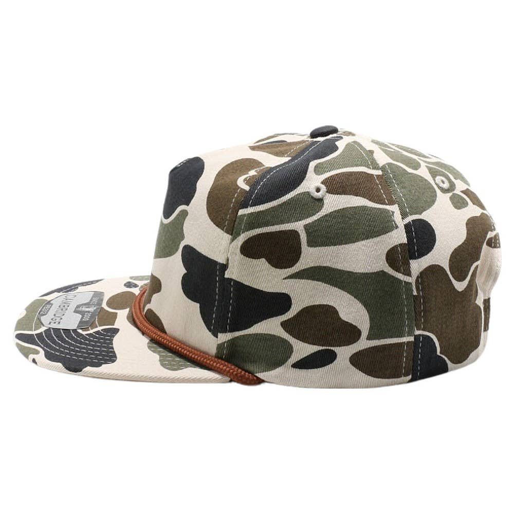 Old School Camo Unstructured Rope - Premium hat from DOBBI - Just $15! Shop now at Pat's Monograms