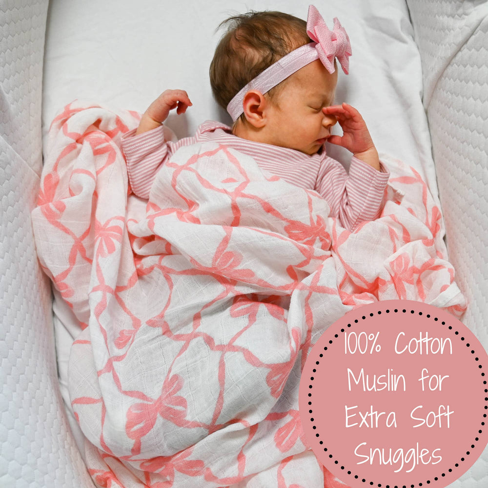 Beautiful Bows Baby Swaddle Blanket - Premium Swaddle from LollyBanks - Just $19.95! Shop now at Pat's Monograms