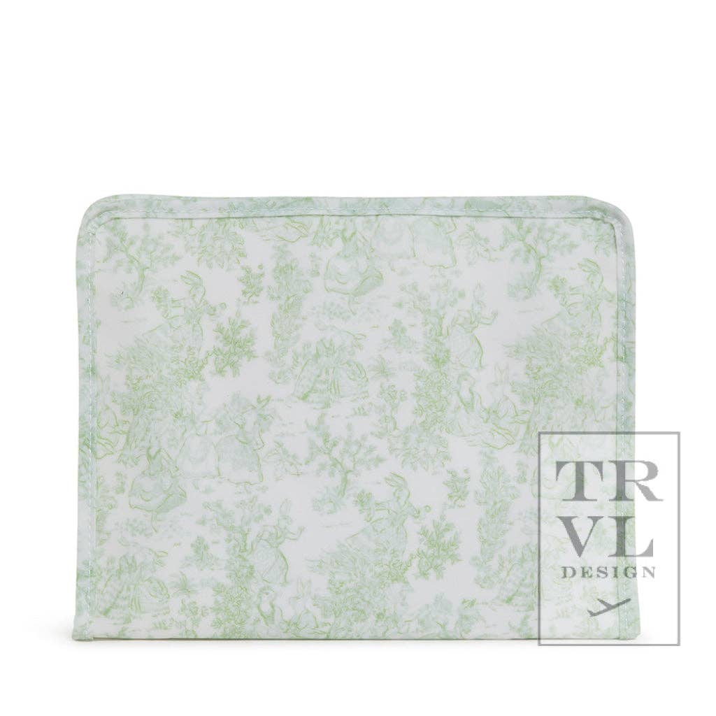 Roadie Large - Bunny Toile Green Zip Pouch - Premium travel bag from TRVL Design - Just $32! Shop now at Pat's Monograms