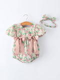 Vintage Rose Baby Girls Romper - Premium Baby & Toddler Outfits from Rylee Faith Designs - Just $32.95! Shop now at Pat's Monograms