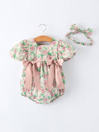 Vintage Rose Baby Girls Romper - Premium Baby & Toddler Outfits from Rylee Faith Designs - Just $32.95! Shop now at Pat's Monograms