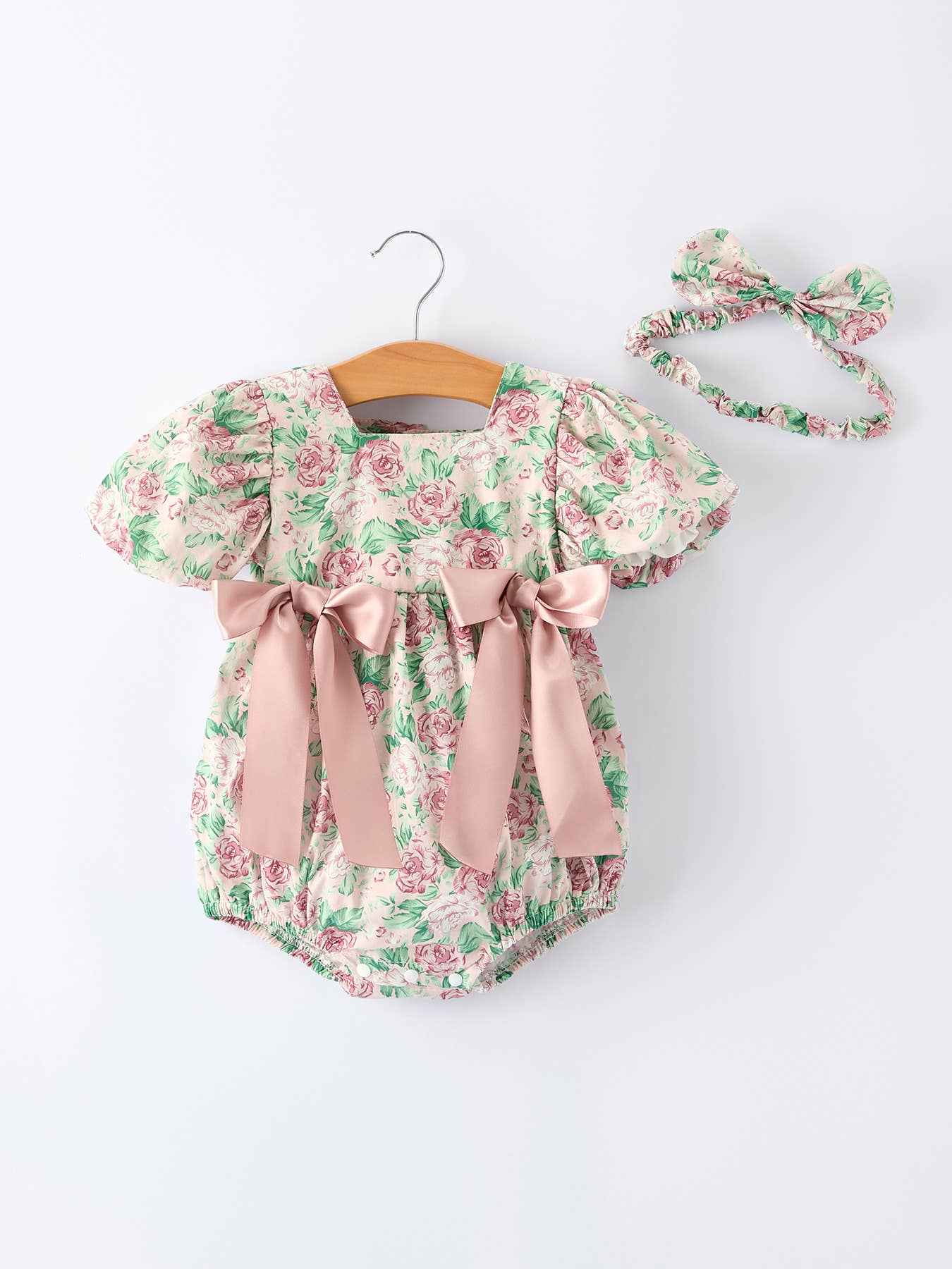 Vintage Rose Baby Girls Romper - Premium Baby & Toddler Outfits from Rylee Faith Designs - Just $32.95! Shop now at Pat's Monograms