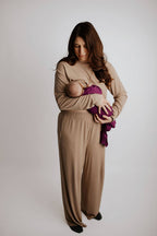 Knotted Newborn Baby Gown Plum Purple - Premium baby and Toddler Outfits from Three Little Tots - Just $26.95! Shop now at Pat's Monograms