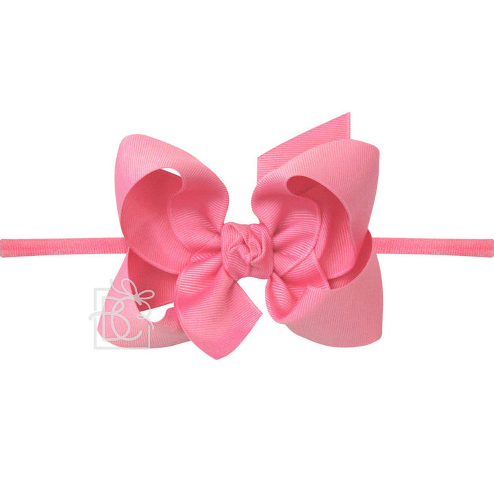 1/4" PANTYHOSE HEADBAND W/SIGNATURE GROSGRAIN BOW - Premium Baby Accessories from Beyond Creations, LLC - Just $10.95! Shop now at Pat's Monograms