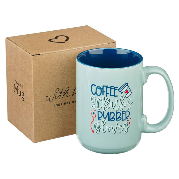 Mug Teal Nurse - Coffee, Scrubs - Premium coffee mug from Christian Art Gifts - Just $14.95! Shop now at Pat's Monograms