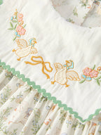 Vintage Floral Duck Embroidery Spring Girl Dress - Premium Baby & Toddler Dresses from Rylee Faith Designs - Just $32.95! Shop now at Pat's Monograms