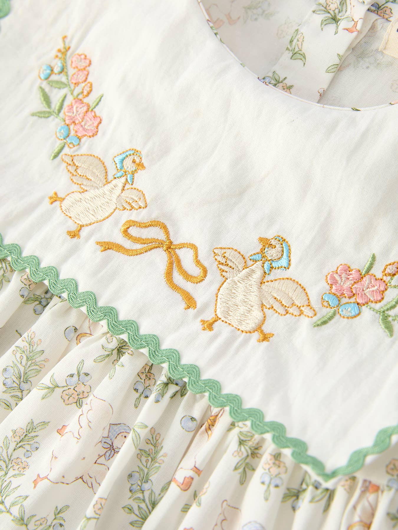 Vintage Floral Duck Embroidery Spring Girl Dress - Premium Baby & Toddler Dresses from Rylee Faith Designs - Just $32.95! Shop now at Pat's Monograms