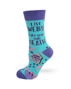 Live Weird, Fake Your Own Death Possum Women's Crew Socks - Premium socks from Fabdaz - Just $11.95! Shop now at Pat's Monograms