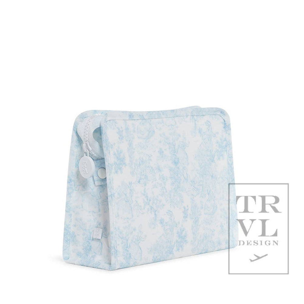 Roadie Medium - Bunny Toile Blue Zip Pouch - Premium Travel Accessories from TRVL Design - Just $29.95! Shop now at Pat's Monograms