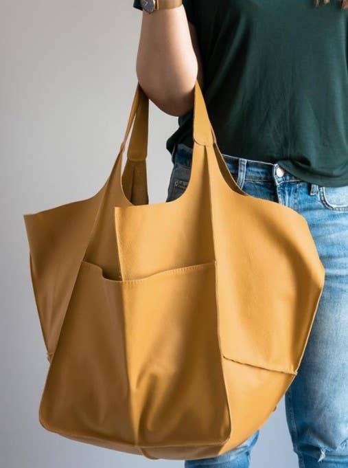 Large Vegan Leather Tote Bag - Premium  from Little Trendy - Just $54.85! Shop now at Pat's Monograms