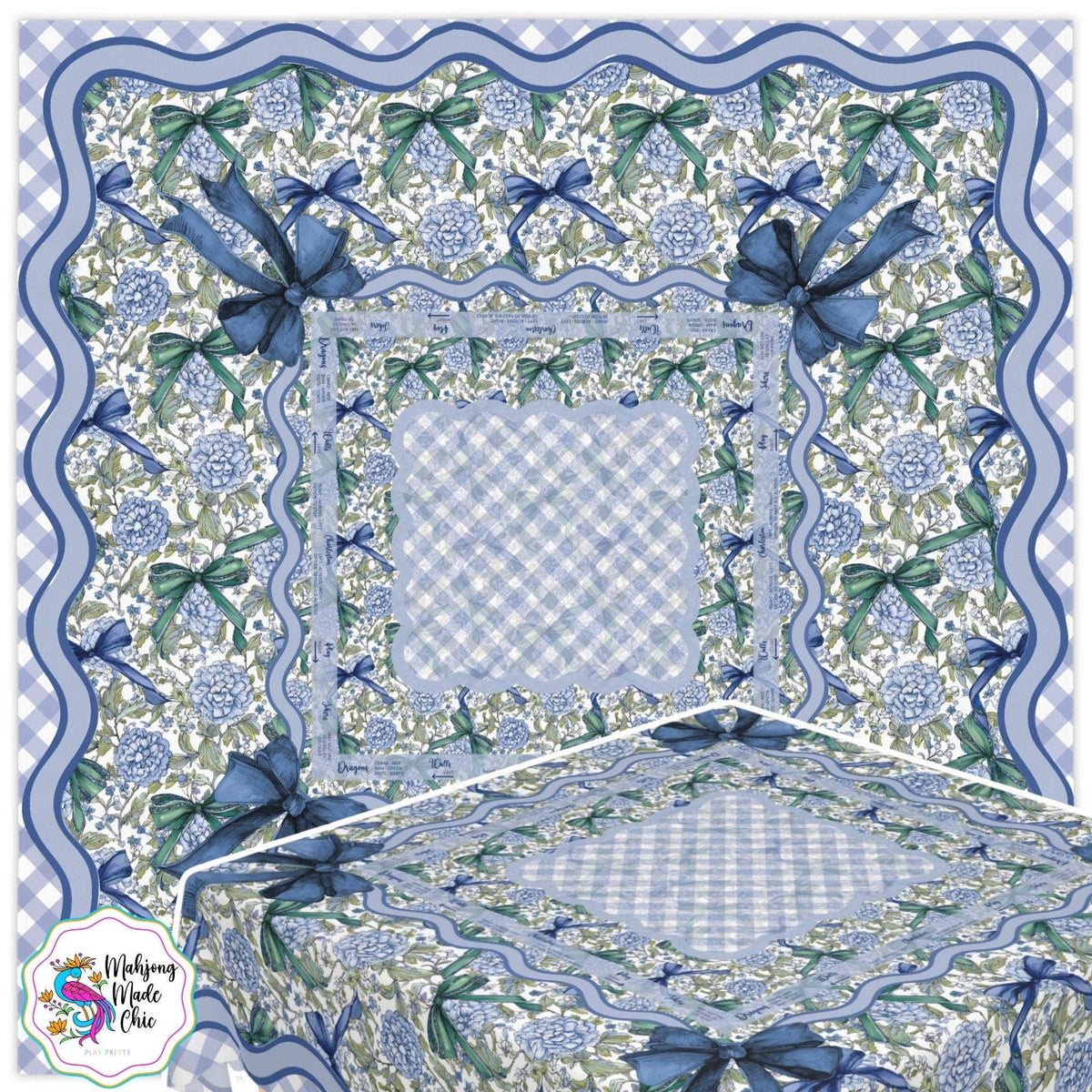 Bows & Blossom Mahjong Tablecloth, Charleston Directions