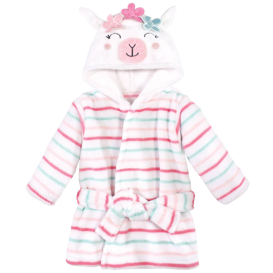 Hudson Baby Plush Animal Face Bathrobe, Flower Llama - Premium Baby Accessories from BabyVision - Just $19.95! Shop now at Pat's Monograms