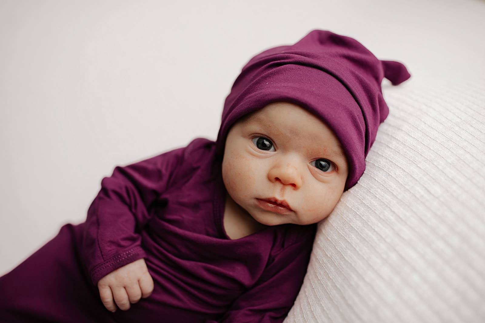 Knotted Newborn Baby Gown Plum Purple - Premium baby and Toddler Outfits from Three Little Tots - Just $26.95! Shop now at Pat's Monograms