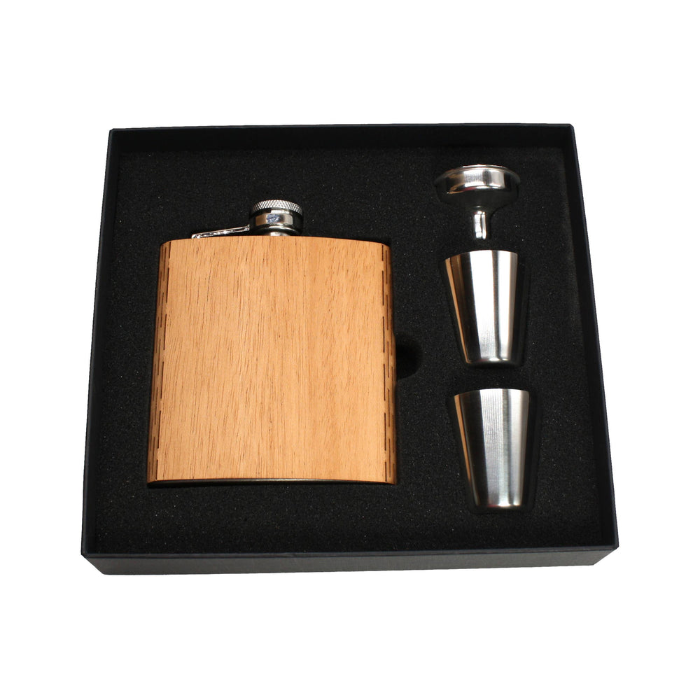 6 oz. Wooden Hip Flask & Gift Box with Shotglasses & Funnel - Premium barware from WUDN Handcrafted - Just $43.95! Shop now at Pat's Monograms