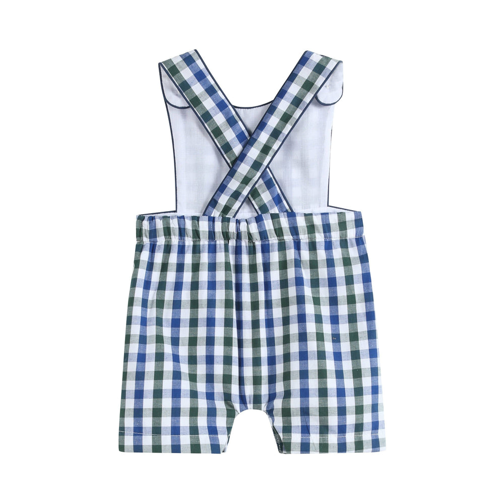 Blue and Green Criss Cross Shortalls - Premium Baby & Toddler Outfits from Lil Cactus - Just $28.95! Shop now at Pat's Monograms