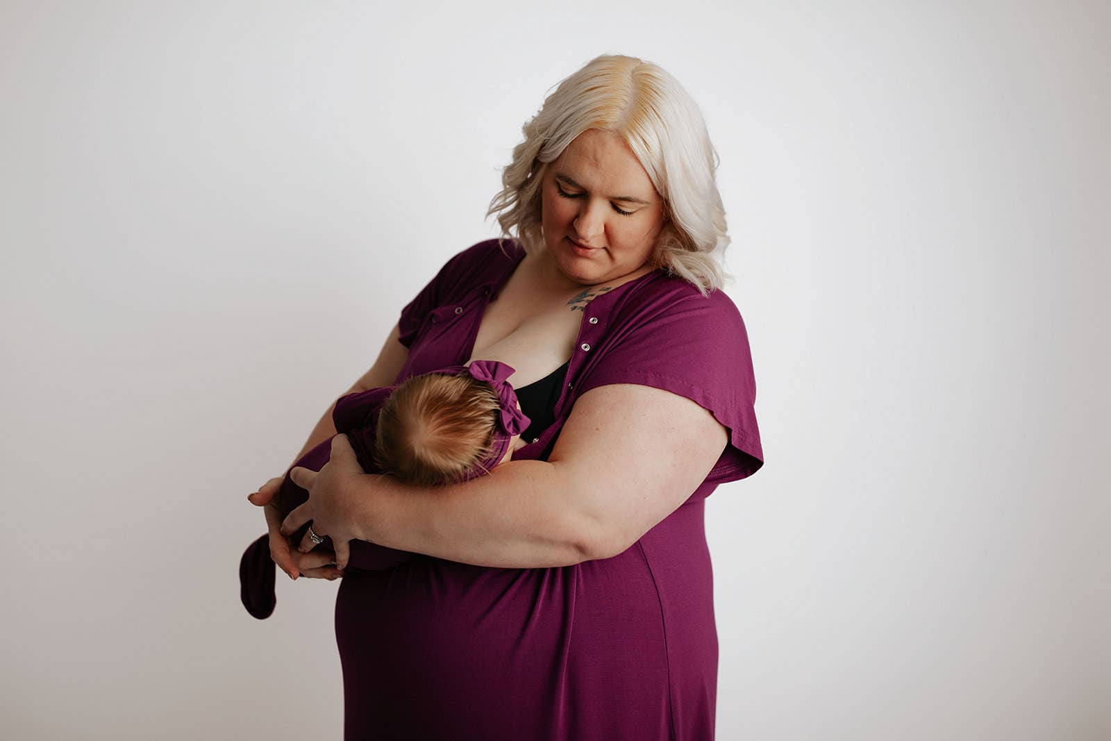 Plum Purple Maternity Labor and Delivery/ Nursing Gown - Premium nursing & Feeding from Three Little Tots - Just $36.95! Shop now at Pat's Monograms