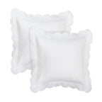 Double Scallop Embroidered Percale Euro Sham Pair - Premium Home Textiles from Mélange Home - Just $48.95! Shop now at Pat's Monograms