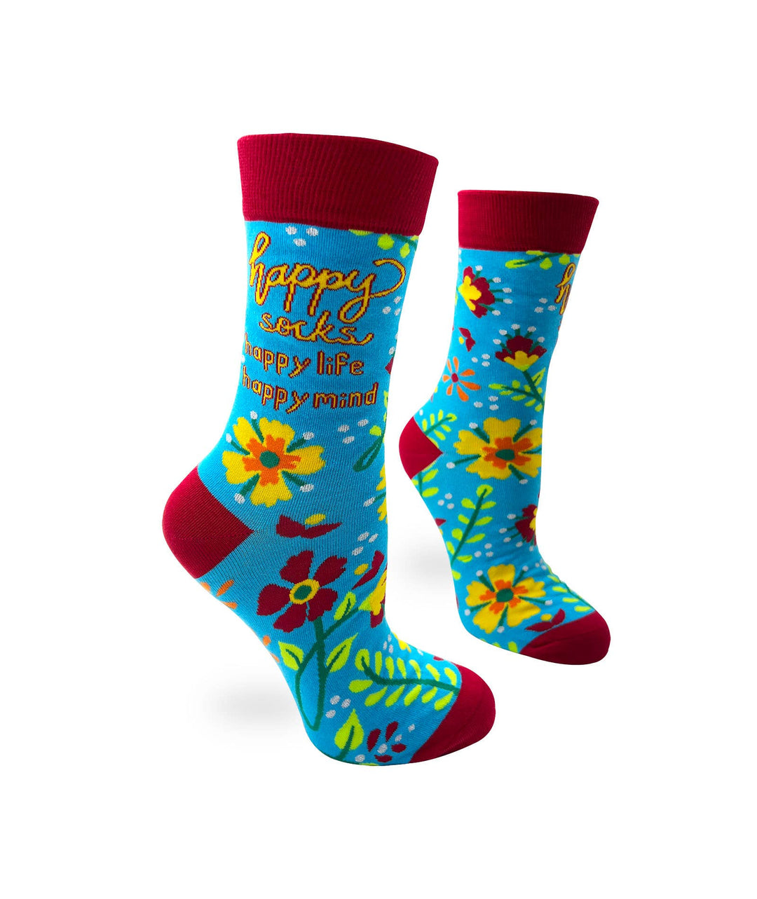 Happy Socks, Happy Life, Happy Mind Women's Crew Socks - Premium socks from Fabdaz - Just $12.95! Shop now at Pat's Monograms