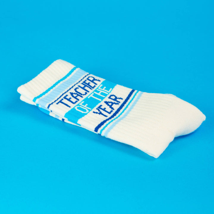 Teacher Of The Year Gym Crew Socks - Premium Socks from Gumball Poodle - Just $12.95! Shop now at Pat's Monograms