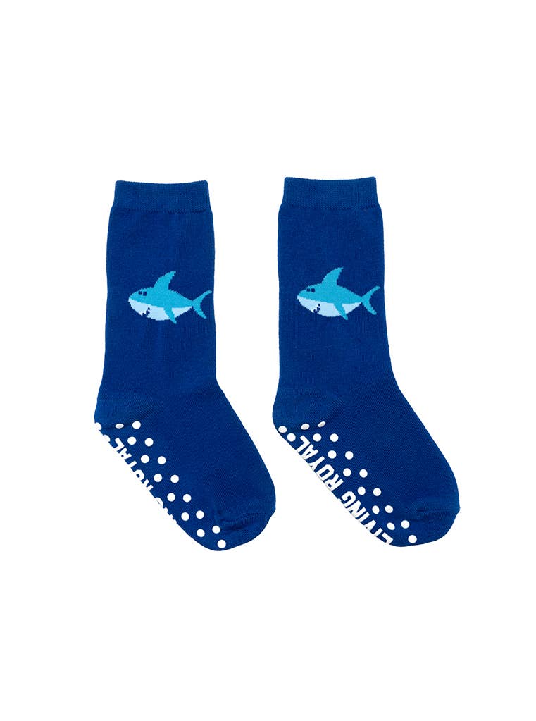 3D Packaged Crew Socks - Kids - Smiley Shark - Deep Blue - Premium socks from Living Royal - Just $9.95! Shop now at Pat's Monograms
