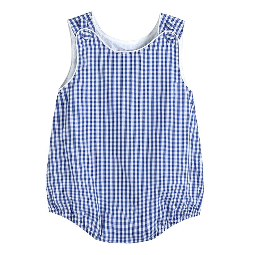 Classic Dark Blue Gingham Baby Bubble Romper - Premium Baby & Toddler Outfits from Lil Cactus - Just $28.95! Shop now at Pat's Monograms