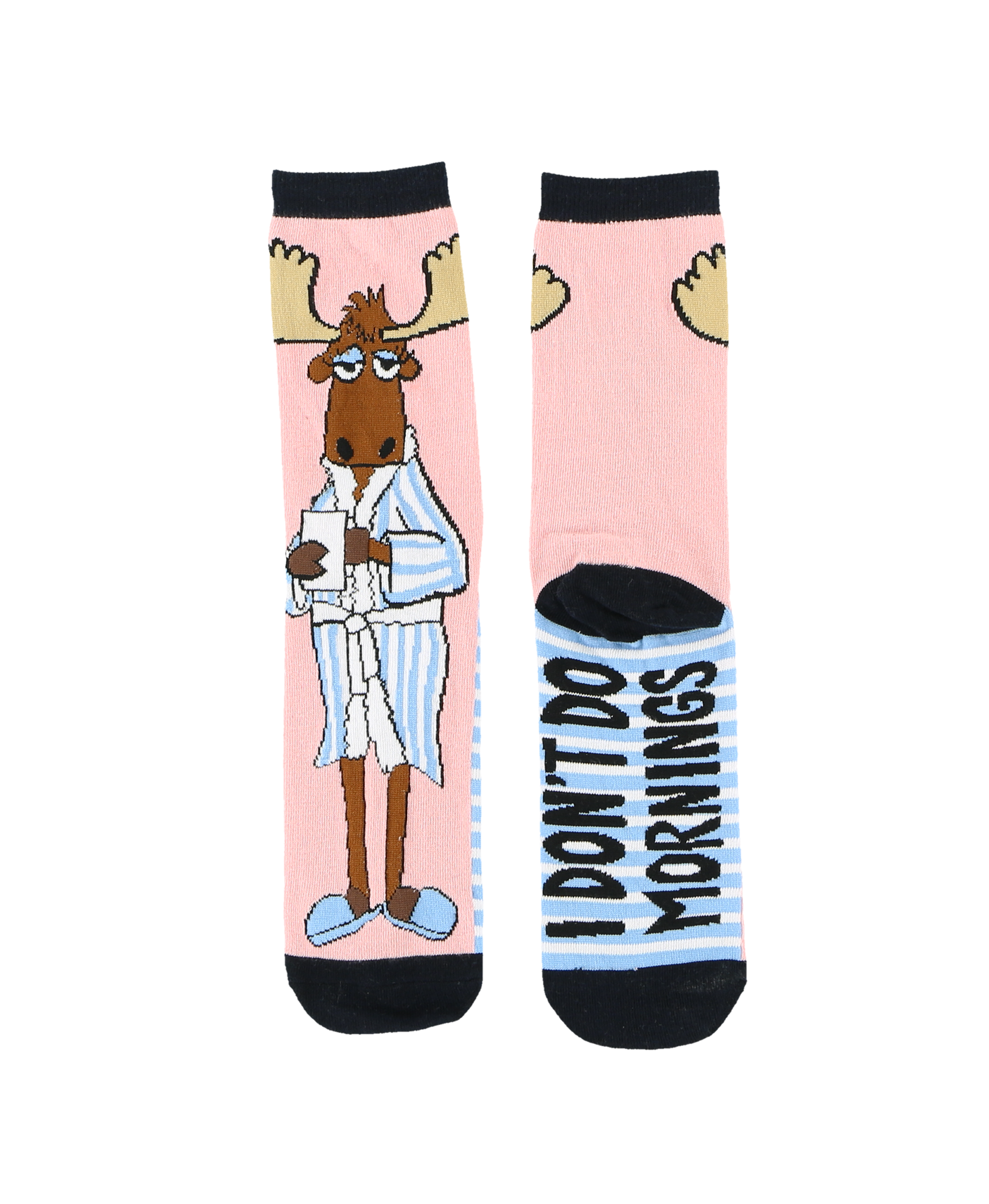 Moose Don't do Mornings Crew Sock One Size - Premium socks from Lazy One - Just $9.95! Shop now at Pat's Monograms
