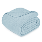 Adult Muslin Cotton Throw - Sky Blue - Premium blanket from Comfy Cubs - Just $34.95! Shop now at Pat's Monograms