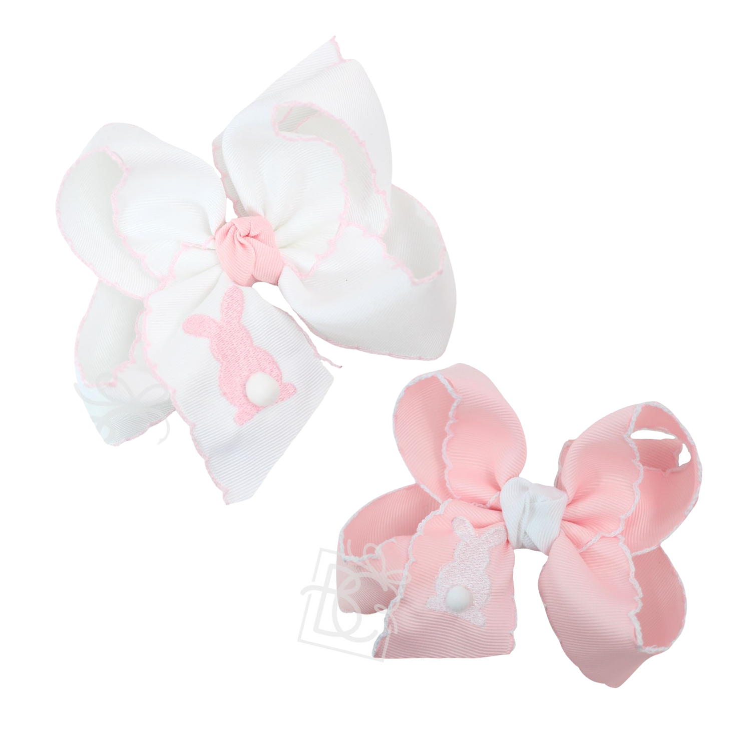 EMBROIDERED EASTER CROCHET EDGE BOWS - Premium Hair Bows from Beyond Creations, LLC - Just $18.95! Shop now at Pat's Monograms