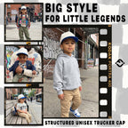 Kids Two Tone Vintage Cap - Royal Blue/Beige - Premium Trucker Cap from Funky Junque - Just $15.95! Shop now at Pat's Monograms