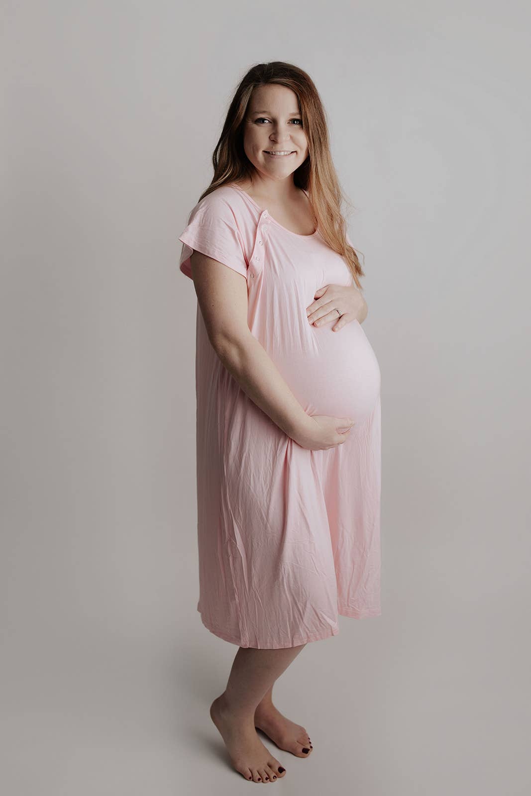 Light Pink Mommy Labor and Delivery/ Nursing Gown - Premium Maternity Clothing from Three Little Tots - Just $34.95! Shop now at Pat's Monograms