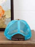 GIRLS Leopard & Turquoise Mesh Hat - Premium baseball cap from GRACE+EMMA by Southern Grace - Just $8.95! Shop now at Pat's Monograms