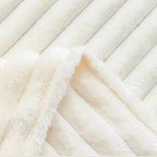 Stripe Fleece Throw – Ultra Plush Ribbed Blanket with 1.6" Wide Channel Texture - Premium blankets from FLUFFERY - Just $37.50! Shop now at Pat's Monograms