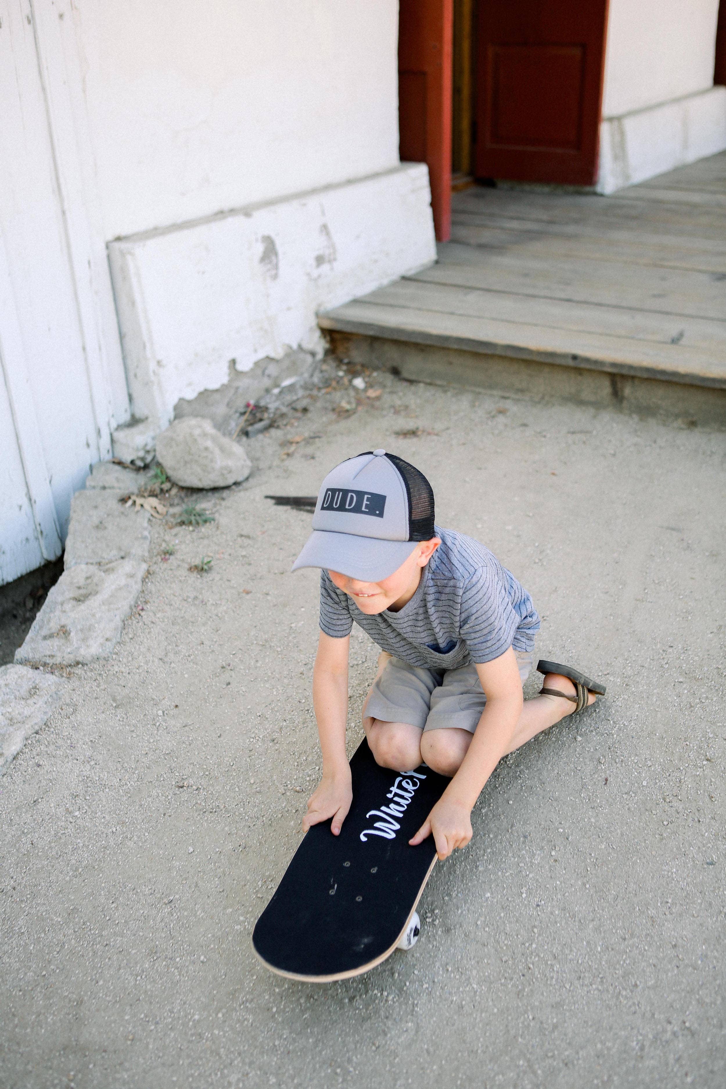DUDE Trucker Hat - Grey & Black - Premium Trucker Cap from The Mama X™ Brand - Just $18.95! Shop now at Pat's Monograms