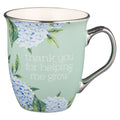 Mug Mint/Cream Hydrangea Helping Me Grow - Premium Christian Gift Items from Christian Art Gifts - Just $10.95! Shop now at Pat's Monograms