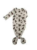Chocolate Labrador Dogs - Knotted Infant Gown - Premium Baby Sleepwear from Goosies - Just $29.95! Shop now at Pat's Monograms