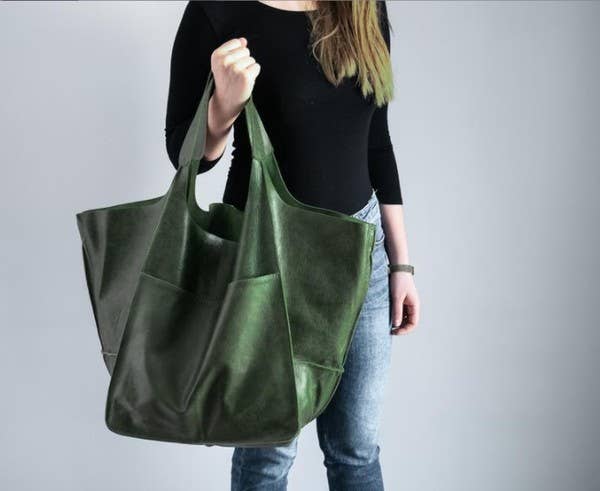 Large Vegan Leather Tote Bag - Premium  from Little Trendy - Just $54.85! Shop now at Pat's Monograms